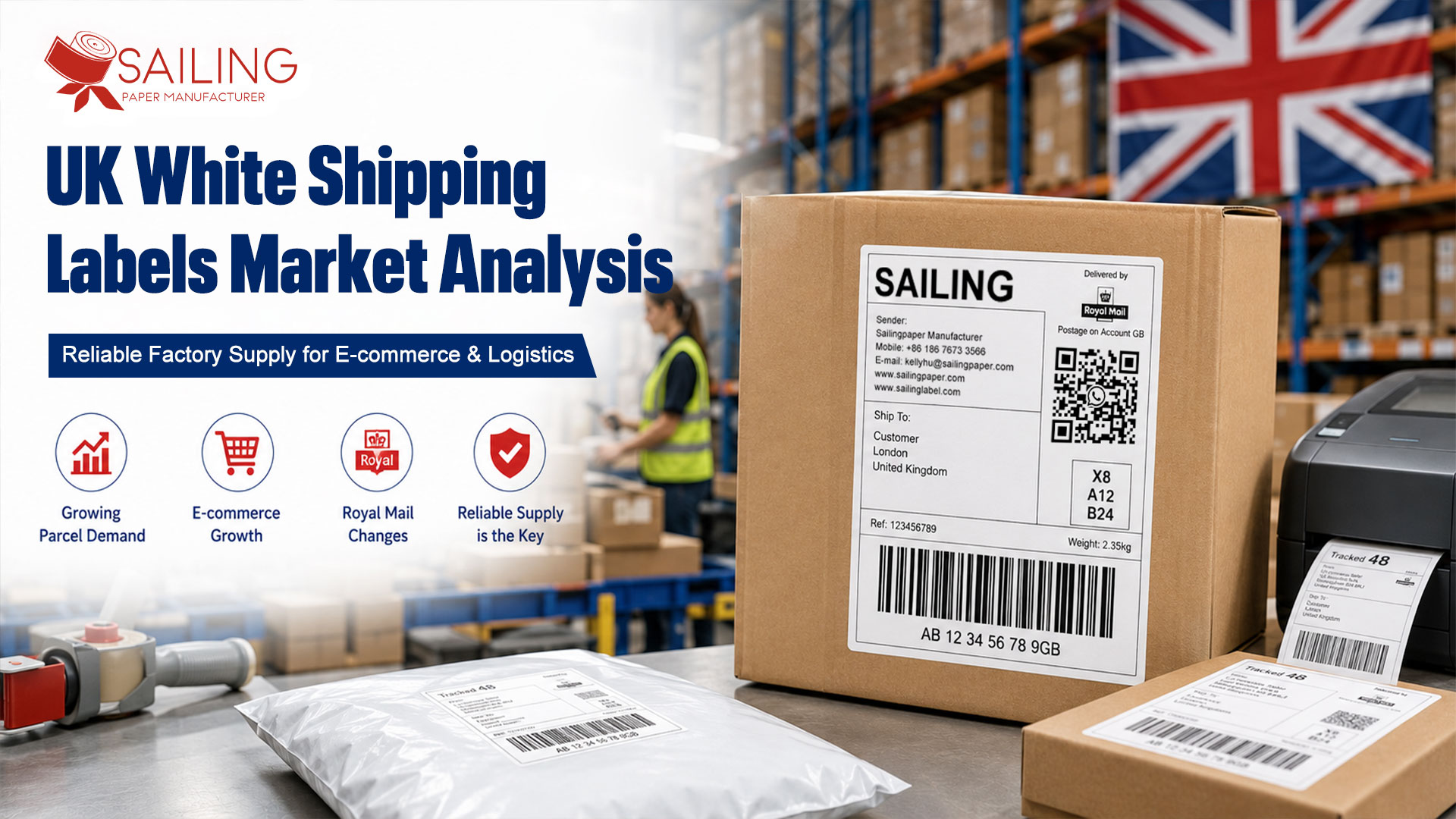 UK White Shipping Labels Market Analysis: Growing Parcel Demand and Reliable Factory Supply